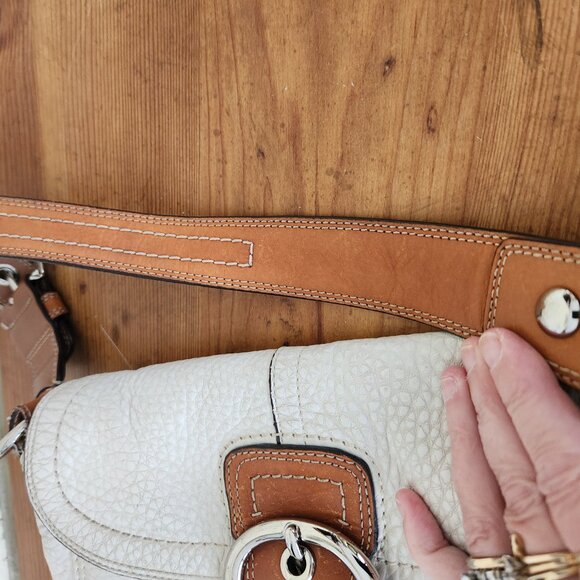 Coach Cream Leather Soho Shoulder Bag Tote Purse - Picture 8 of 11